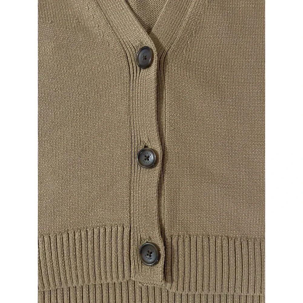 J.CREW Women's XL Brown Knit V-Neck Button Front Raglan Long Sleeve Cardigan